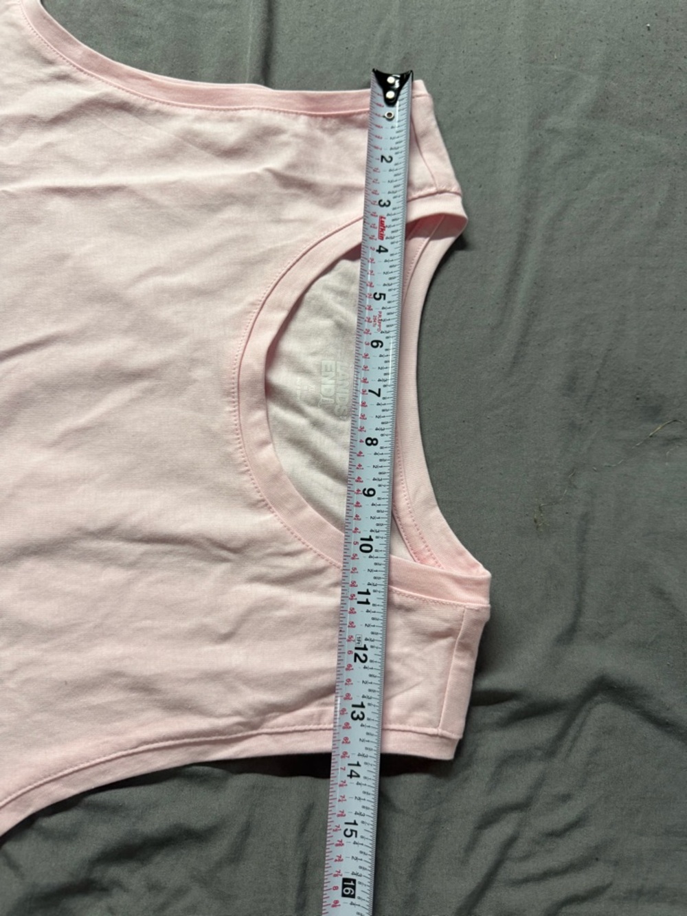 Lands' End Women’s Light Pink Crop Tank Top XL 100% cotton - Picture 3 of 9